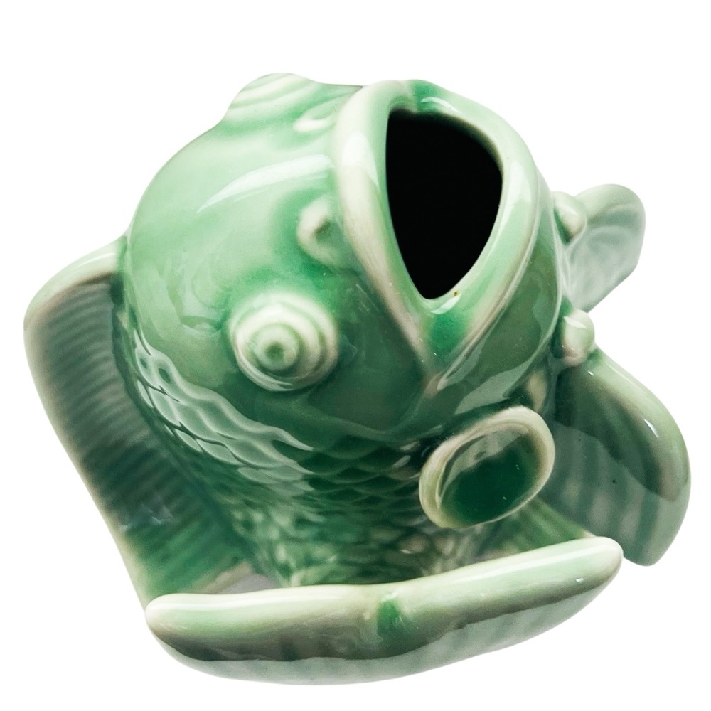 Vintage Wide Mouth Koi Fish Ceramic Figurine - Picture 5 of 7